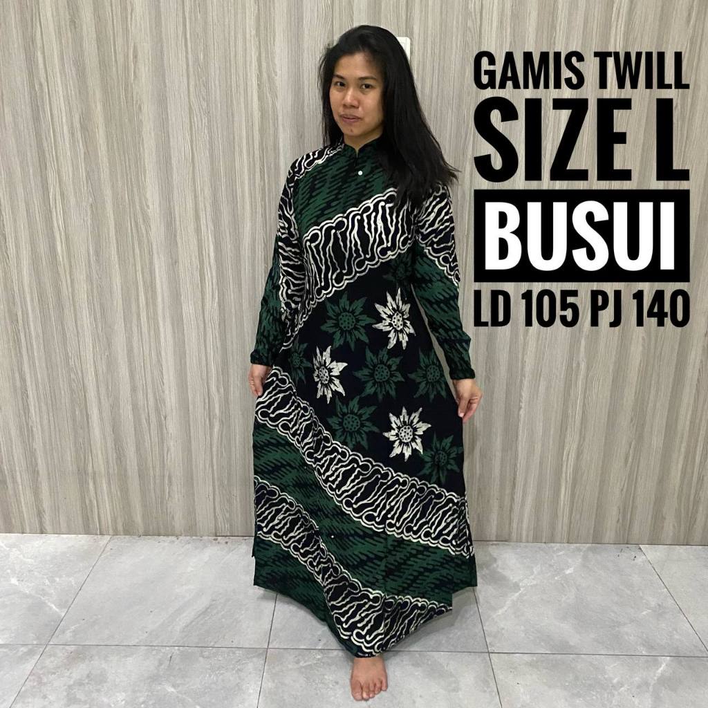 Gamis Dress Baju Muslimah Wanita Twill Ori Pekalongan Syari Raya Lebaran Busui Friendly Resleting De