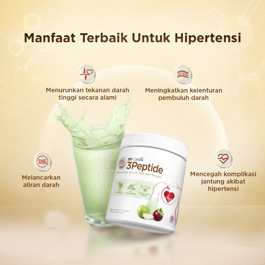 mGanik 3peptide 330gr peptide suplemen jantung kardiovaskular alami apel manggis MGANIK mganik 3 PEP