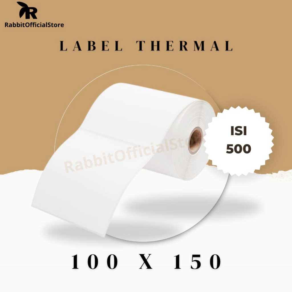 

LABEL THERMAL UKURAN A6 - 100 x 150 KERTAS STICKER BARCODE 100x150mm Isi 500 PCS