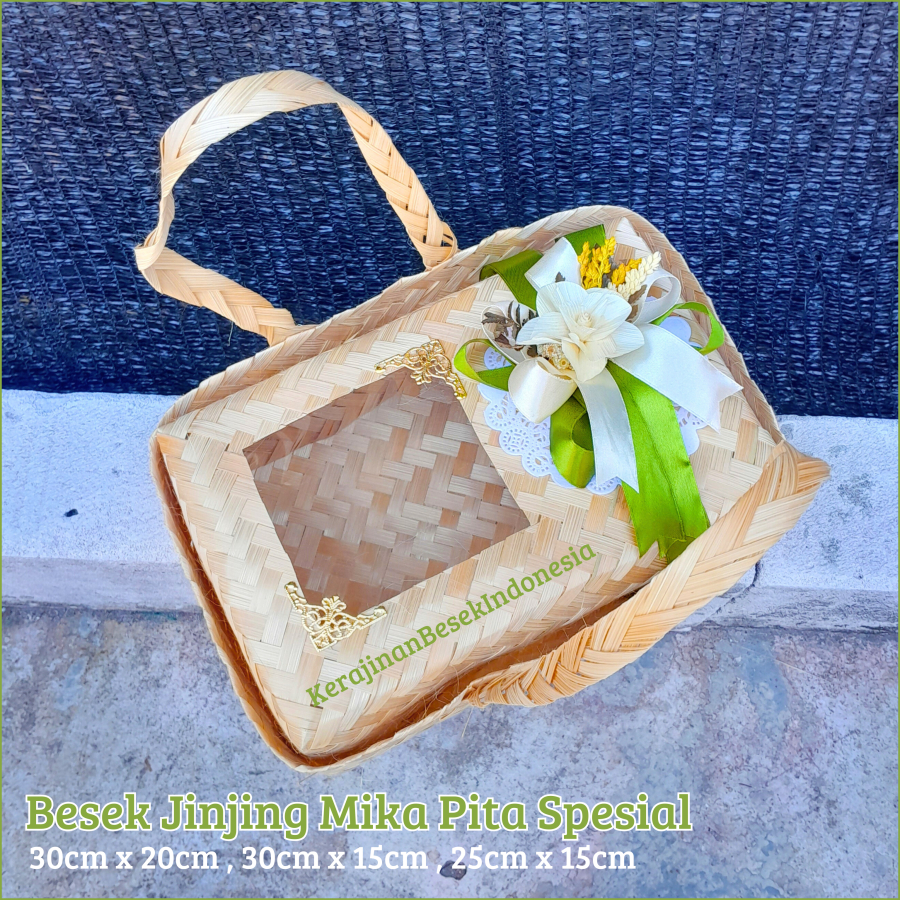 

BESEK TANPA JINJING & DENGAN JINJING NATURAL MIKA PITA SPESIAL ORNAMEN Box makanan hantaran hampers pernikahan