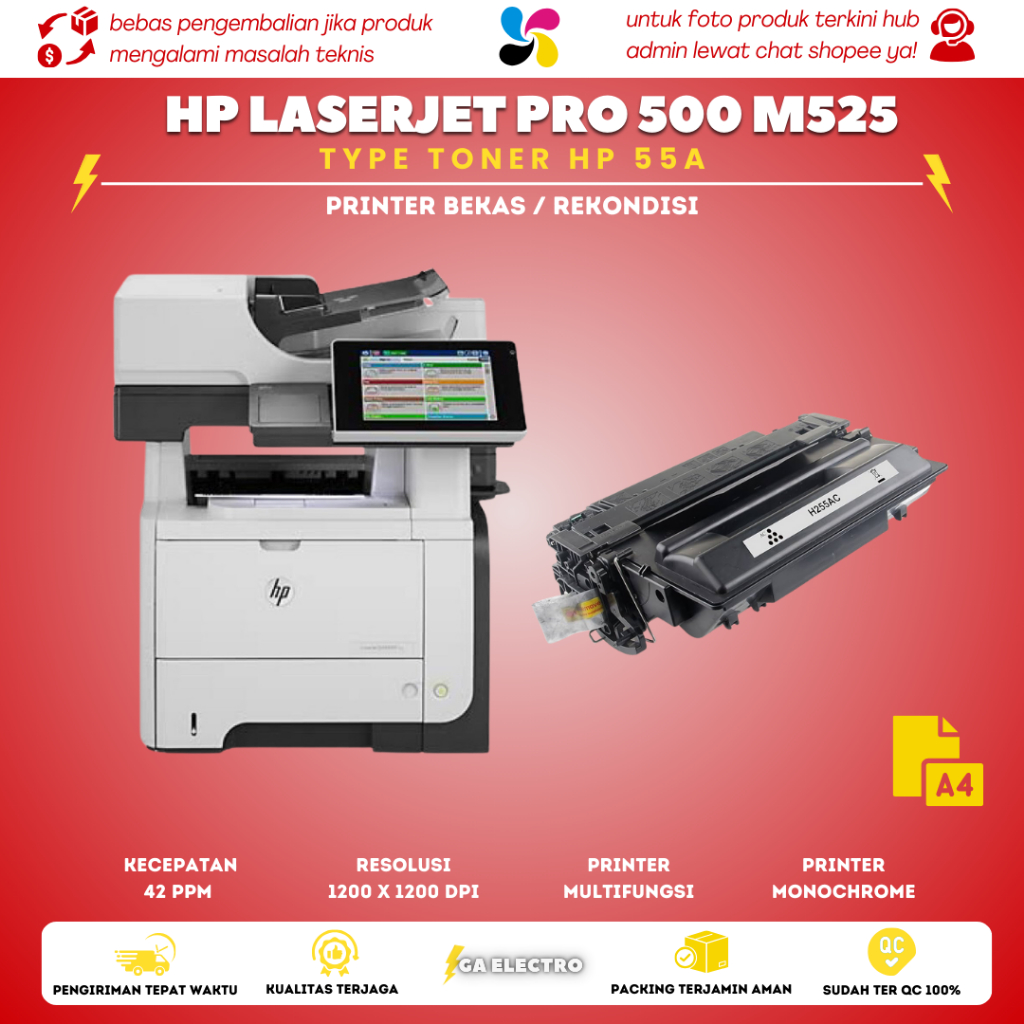 HP LaserJet Enterprise 500 MFP M525 kondisi siap pakai