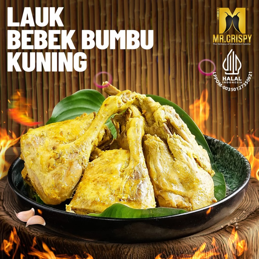 Bebek Ungkep/Bebek Bumbu Kuning Mr.Crispy