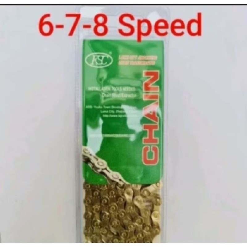 Rantai sepeda 6,7,8 speed FCS gold Rantai sepeda mtb lipat