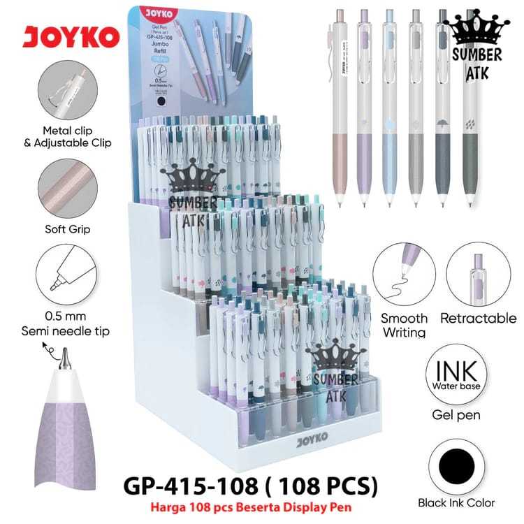 

Joyko Gel Pen GP-415-108 Jumbo Refill Gel 0.5 mm Display Box
