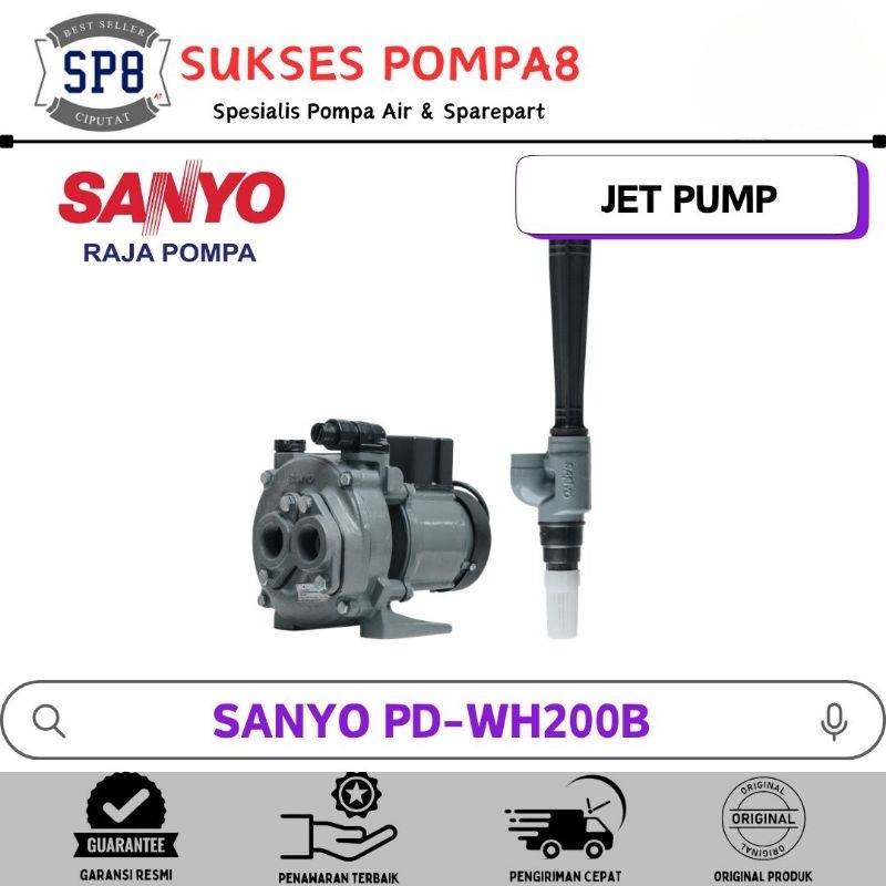 Pompa Air SANYO PD-WH200B Non Otomatis / Pompa Air Jet Pump