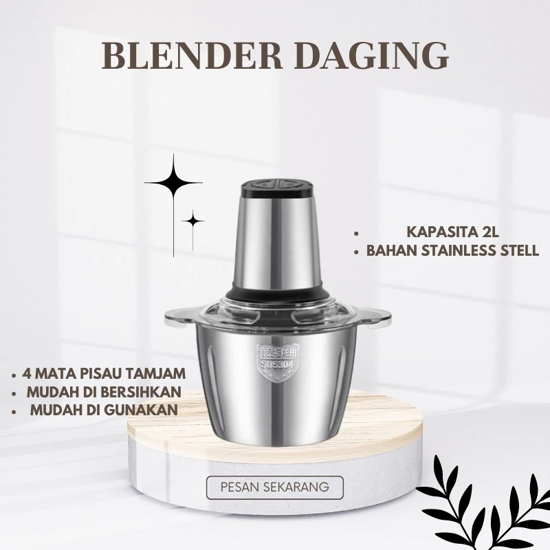 Stainless Copper Chopper Daging dan Bumbu Blender Serbaguna