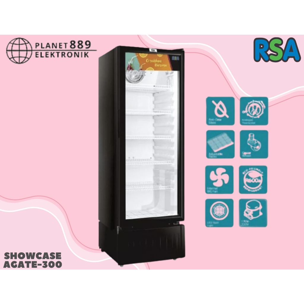 RSA Showcase Agate-300 Display Cooler Lemari Pendingin 282L