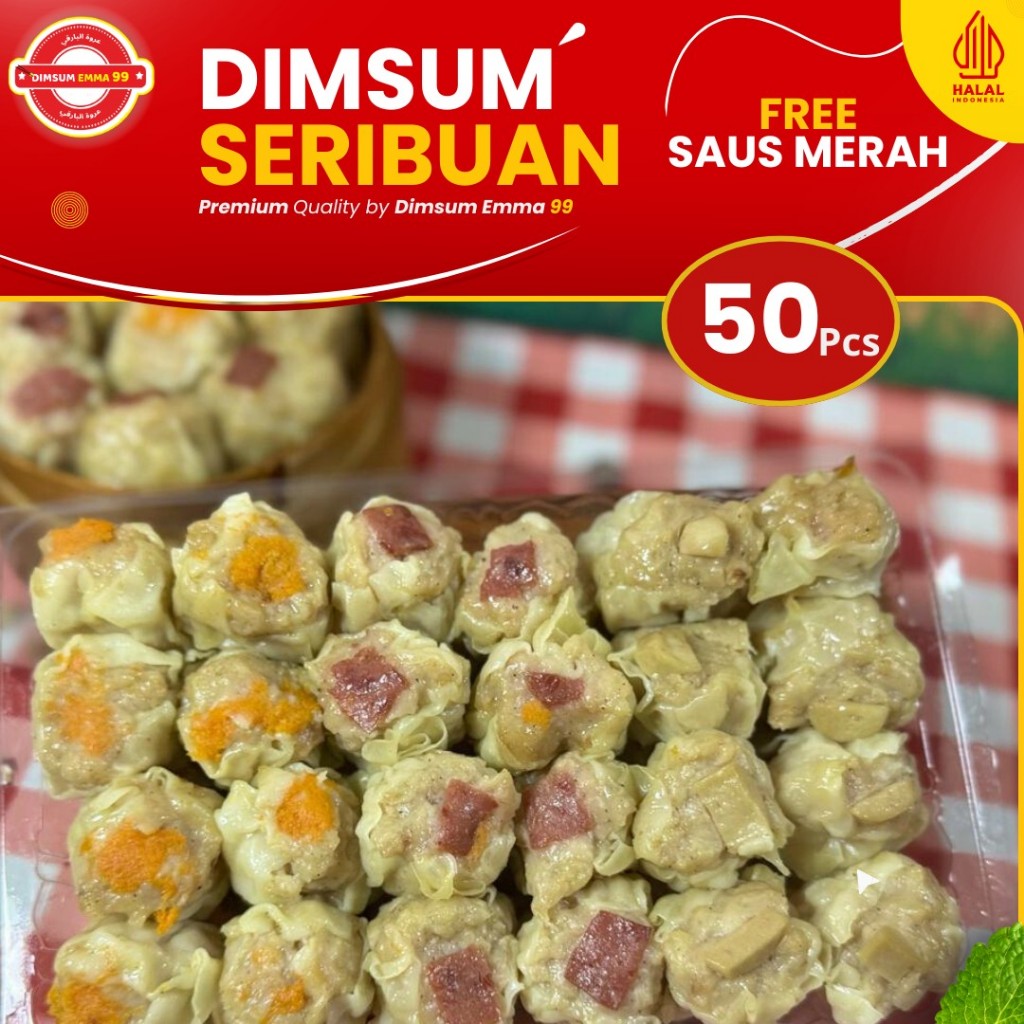 

Dimsum Ayam Mini isi 50pcs Free Saus Merah Frozen Food Halal