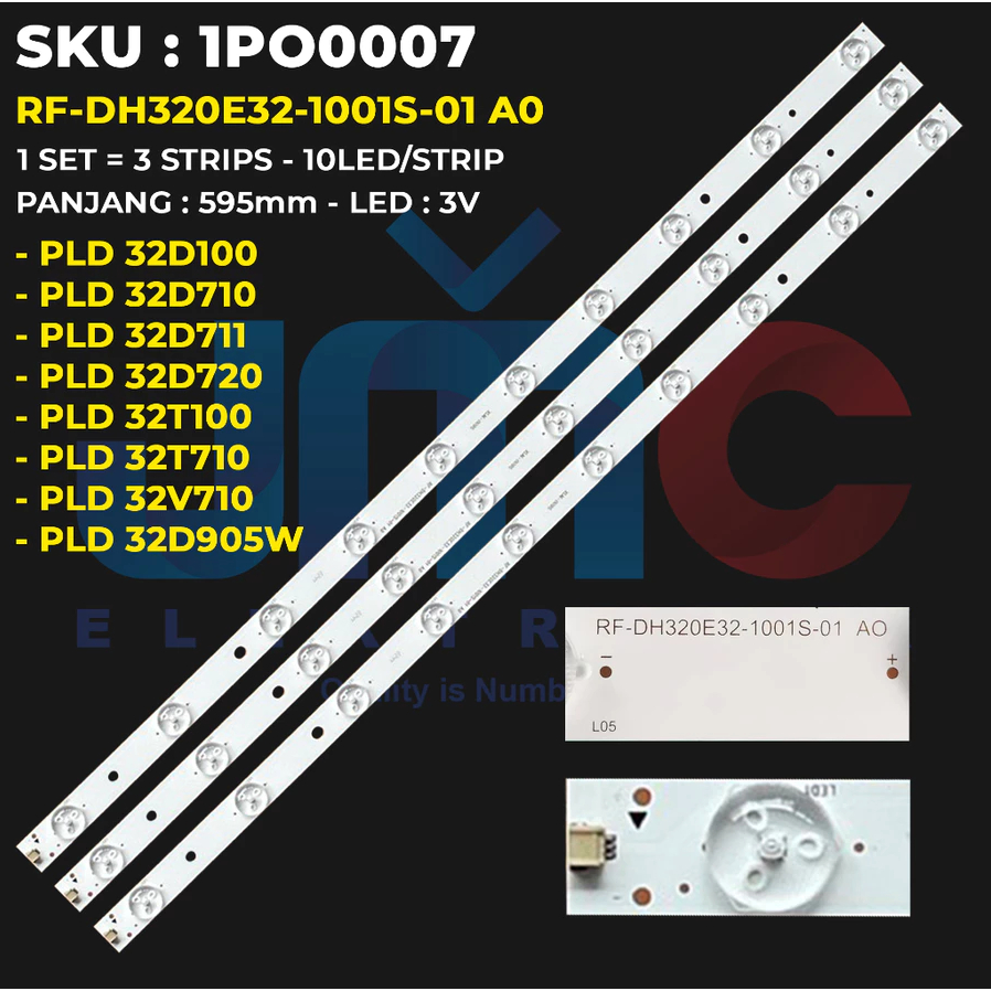 BACKLIGHT TV LED POLYTRON 32 INCH PLD32D100 PLD32T100 PLD32T710 PLD32D710 PLD32V710 PLD32D711 PLD32D