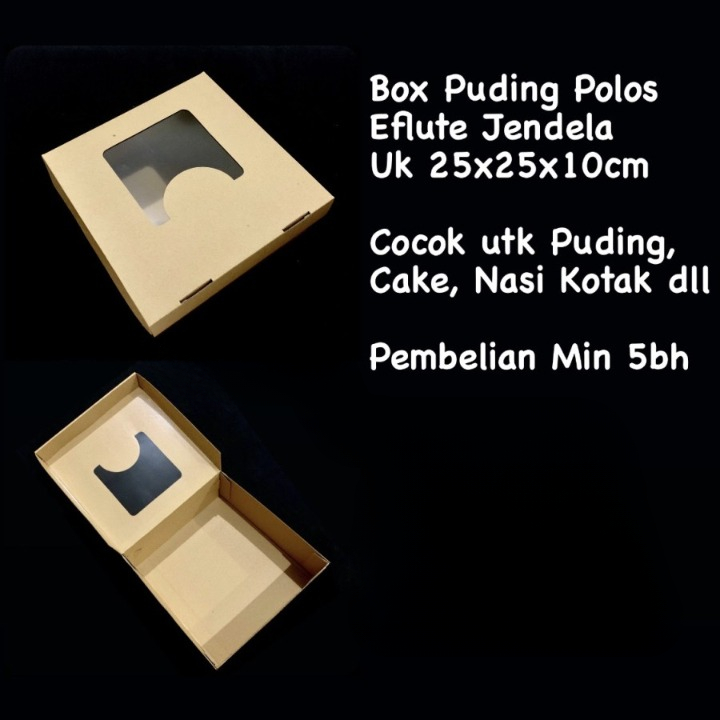 

Box Pudding Polos Model Jendela Mika Dus Eflute 25x25x10cm