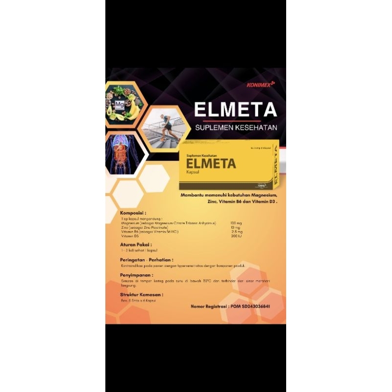 ELMETA BOX 30 CAPSULE SUPLEMEN MAGNESIUM