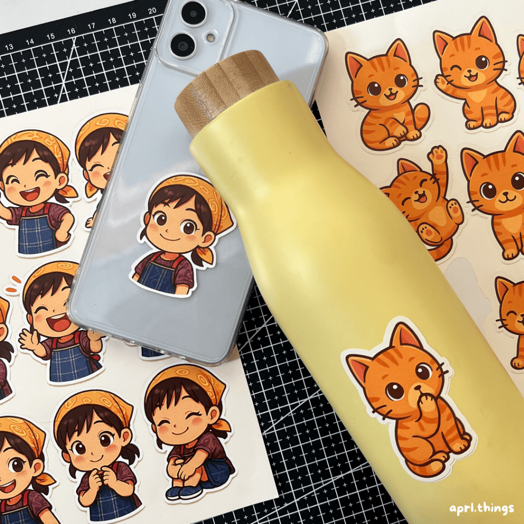 

[A5] STICKER CUSTOM PHOTO CARTOON / stiker tahan air / stiker karakter kartun dekorasi journaling / aprl.things