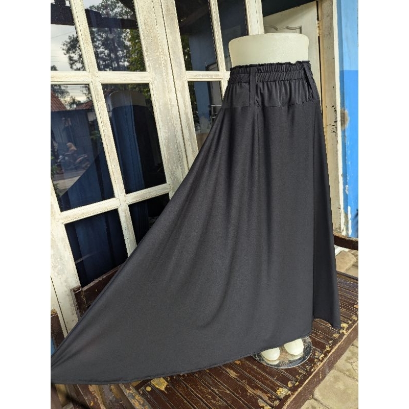 PROMO BIG SALE ROK JERSEY PAYUNG PREMIUM // ROK PAYUNG HITAM POLOS / ROK HITAM / ROK HITAM JERSEY