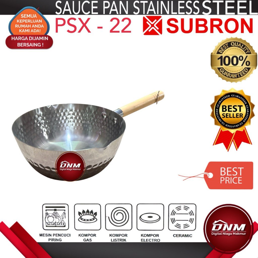 SUBRON Panci Susu Panci Rebus Alumunium Tebal Aloy 18, 20, 22 cm Pegangan Kayu