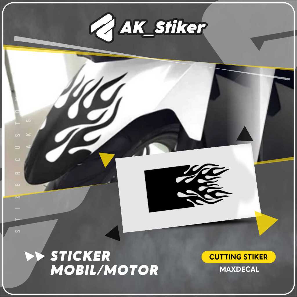 STICKER STIKER CUTTING TRIBAL API MOTOR SPAKBOR DEPAN BELAKANG