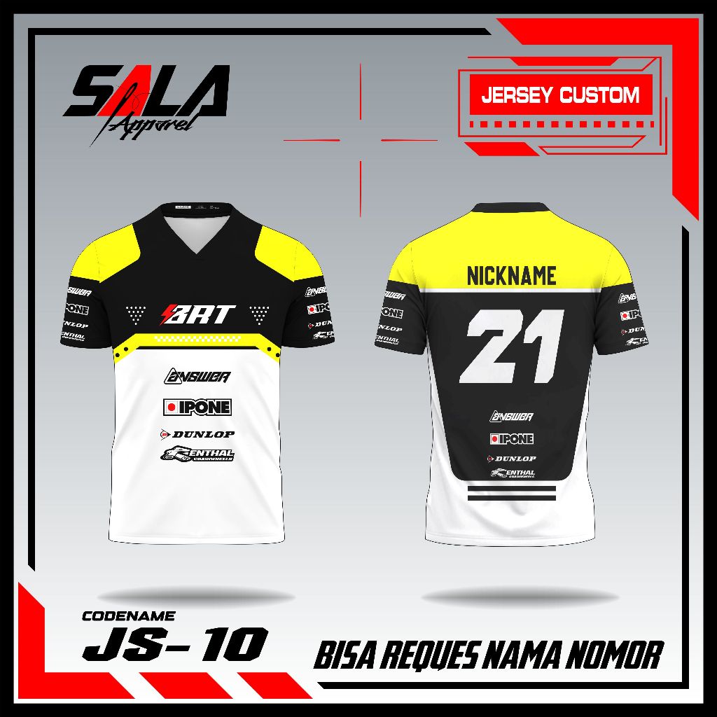 Baju Kaos Jersey Racing Balap Road Race simpel Riquest Nama Nomor Sponsor jersey hitam