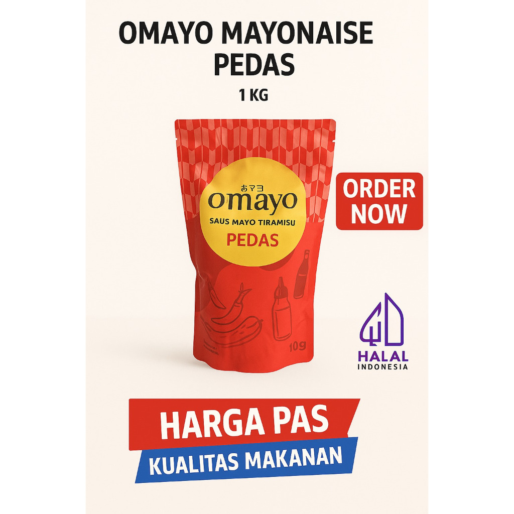 

OMAYO MAYONAISE 1 KG PEDAS MAYONNAISE HALAL JEPANG