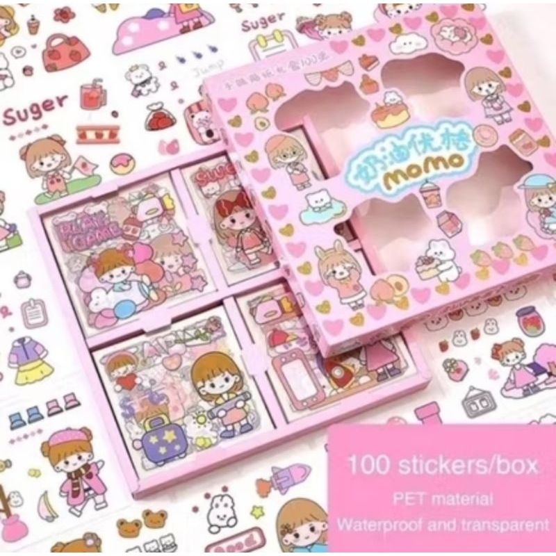 

J (J12) STIKER KARAKTER LUCU 1 BOX ISI 100 PCS