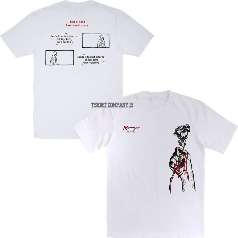 T-shirt Fourtwnty - Mangu - Ari Lesmana - Tshirt white New Merch/ Katun 24s putih | Free Stiker kaos
