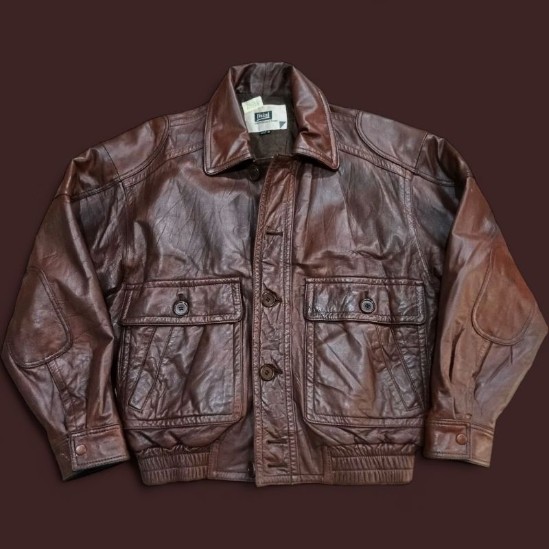 Vintage Leather Jacket (M 106*62) - Jaket Kulit Pria Unisex Second Branded Thrift Preloved