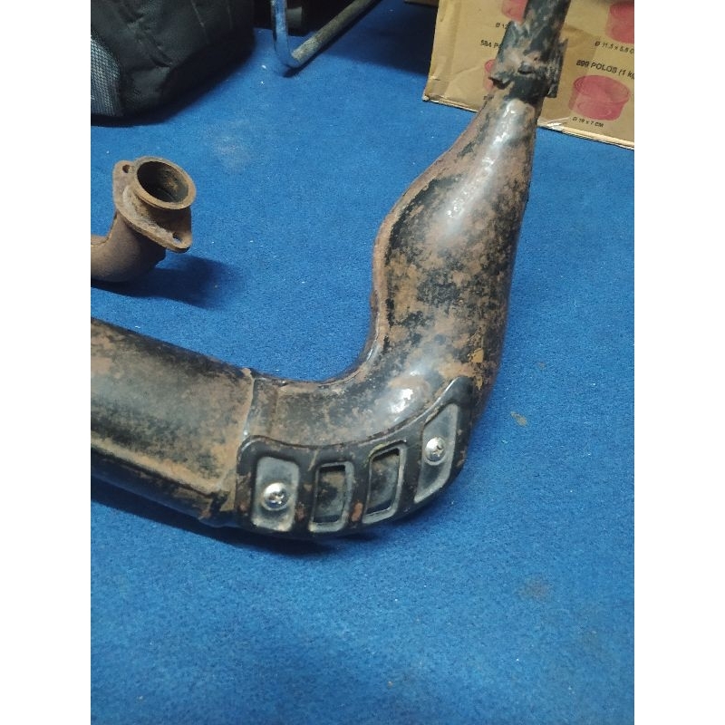 perut lambung knalpot suzuki TS 125 ORI SEken