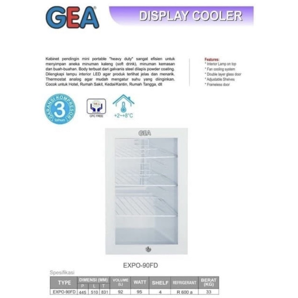 GEA EXPO-90FD TABLE TOP SHOWCASE / EXPO-90FD GEA Display Showcase EXPO 90FD