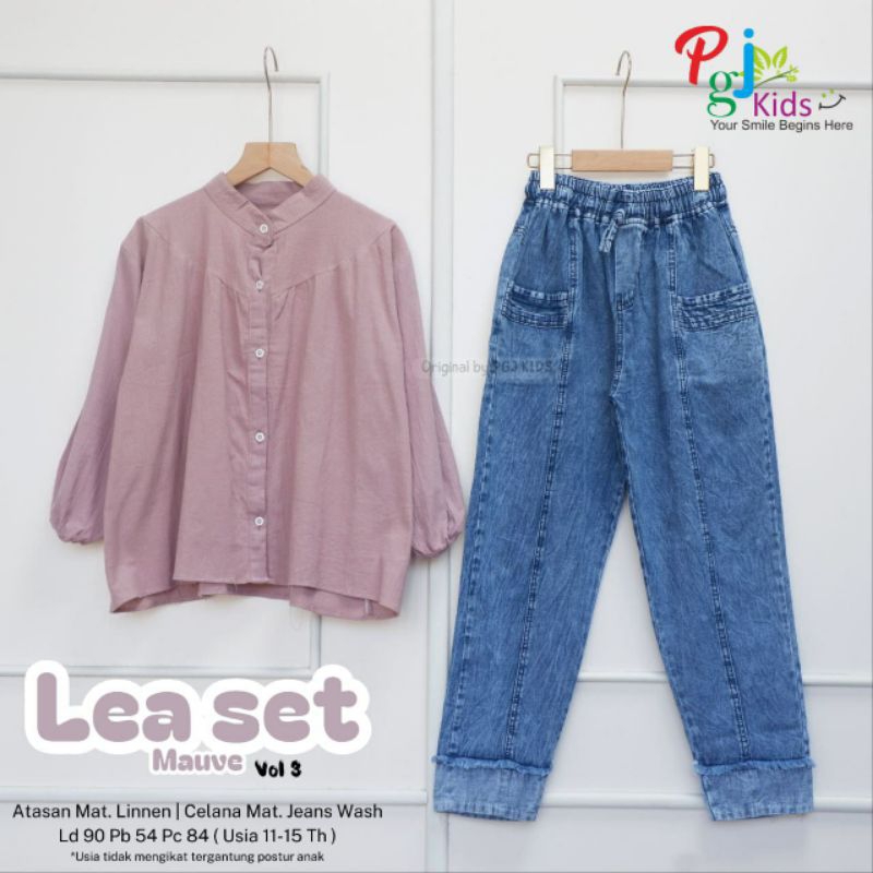 [ ata.id kids ] Lea Vol.3 Celana Jeans Kemeja Linen By PGJ Kids