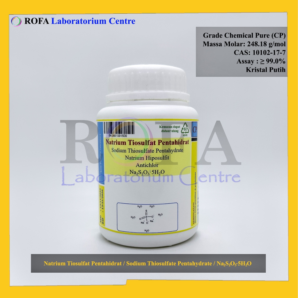 Natrium Tiosulfat Pentahidrat / Sodium Thiosulfate Pentahydrate / Na2S2O3.5H2O CP 500 Gram -