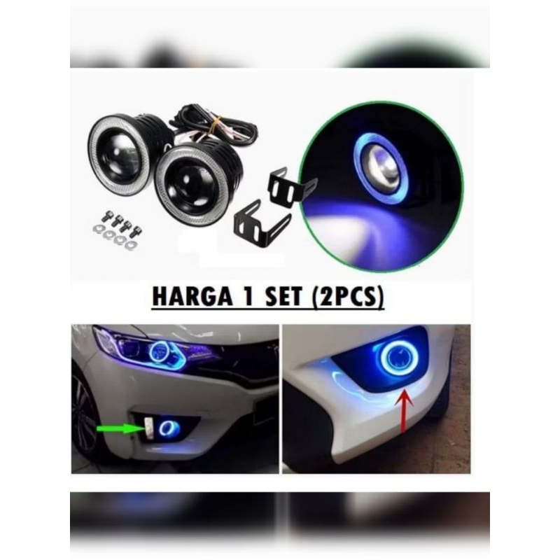 Lampu Led FogLamp Mobil Angel Eyes 89mm 12v Lampu Bemper Mobil Avanza xenia livia ertiga jazz