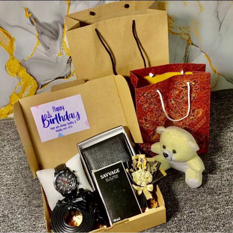 HAMPERS GIFTBOX KADO COWOK COWO MURAH SPESIAL ULANG TAHUN HAPPY BIRTHDAY ANNIVERSARY WISUDA PERNIKAH