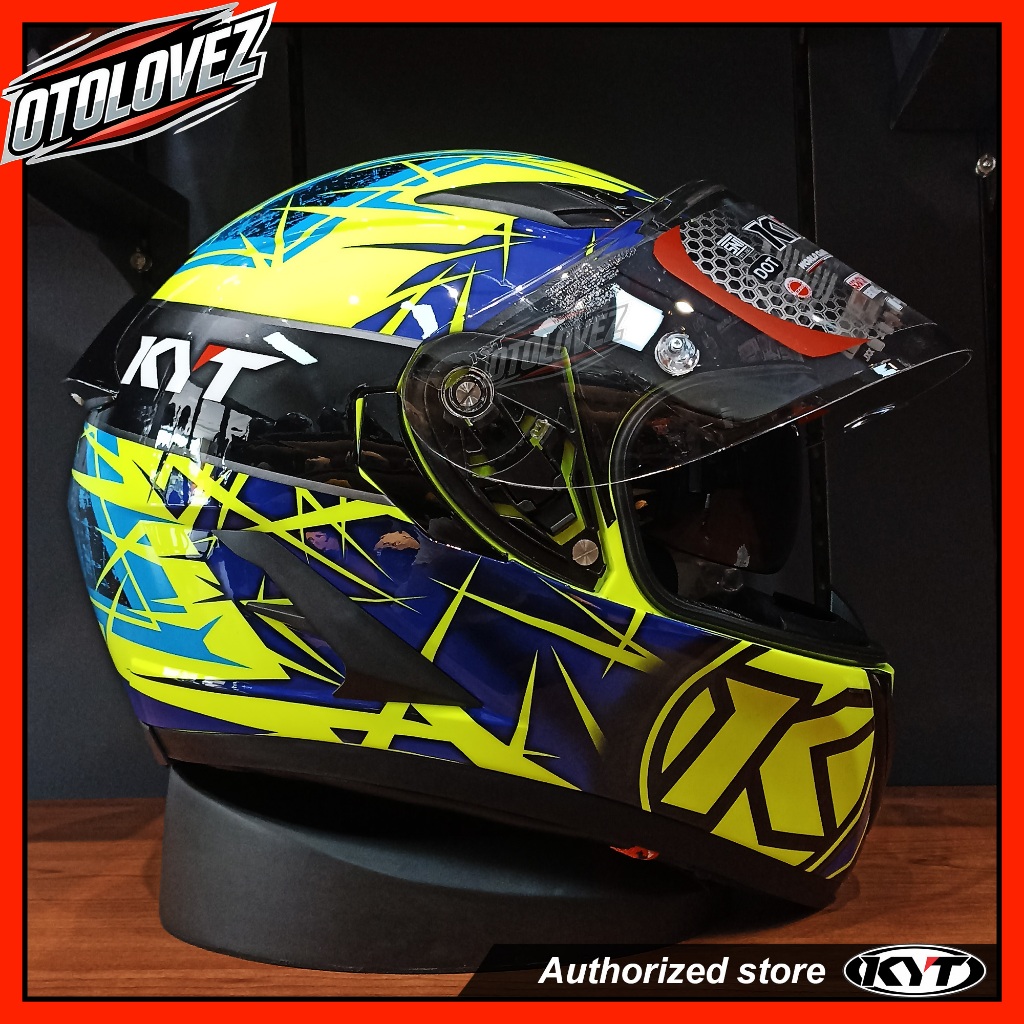HELM FULL FACE KYT FALCON FR SPIKE YELLOW FLUO