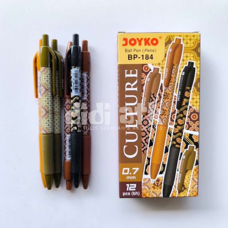 

Pulpen Batik Joyko Culture BP-184 Warna Hitam 0.7mm 1 Pak Isi 12 Pcs