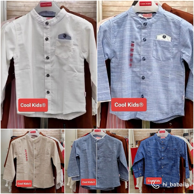 Cool Kids Kemeja Koko Lengan Panjang Anak Laki-laki New Arrival