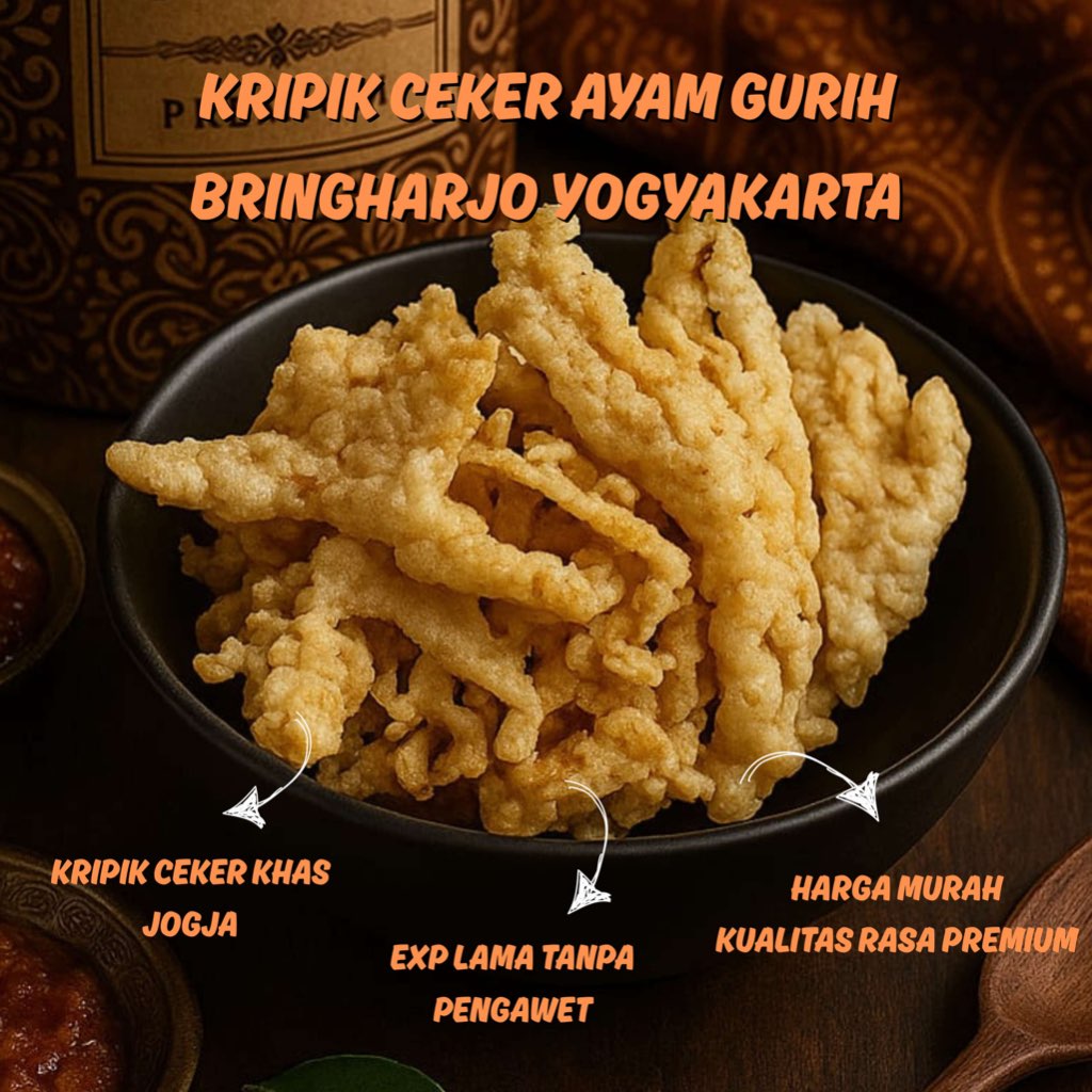

[PRODUK UNIK] Kripik Ceker Ayam Gurih Khas Jogja Asli Dari UMKM Pasar Bringharjo Yogyakarta