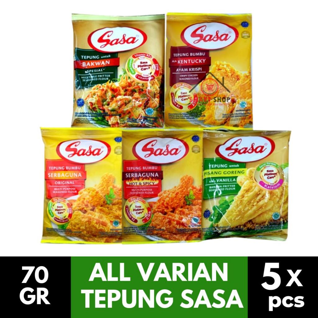 

5 PCS Sasa Tepung Bumbu Ayam Kentucky Bervitamin & Bermineral 70gr