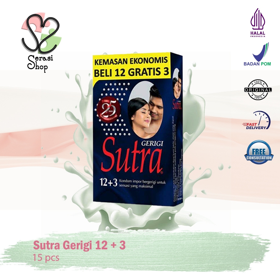 Sutra Gerigi isi 12+3  / Sutra biru isi 12 / kondom Dotted / kondom gerigi