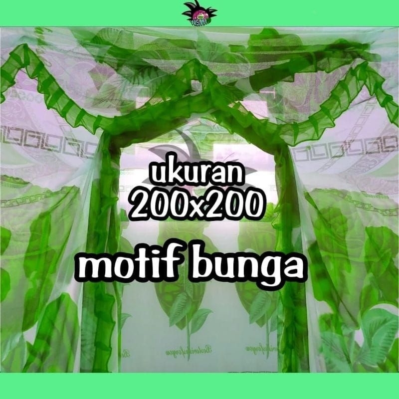 kelambu motif bunga rempel super jumboh bahan premium