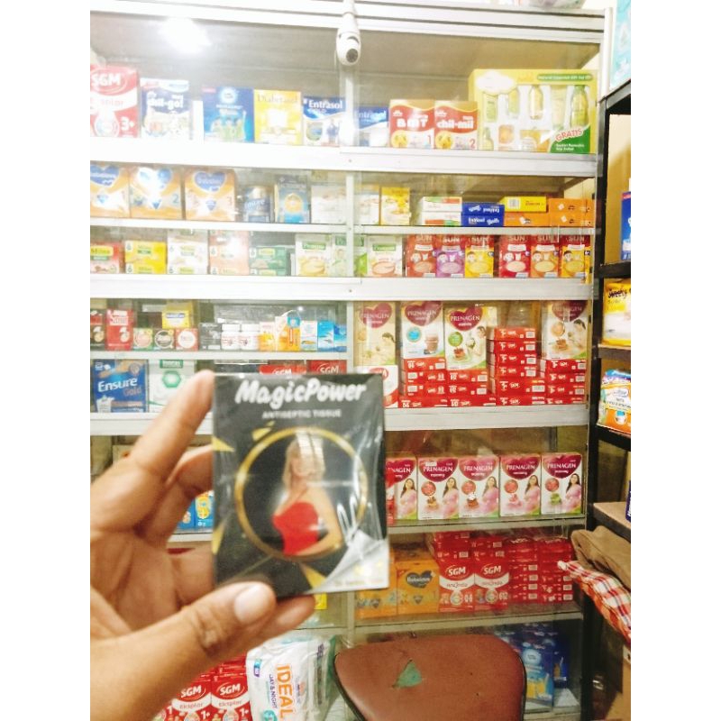 power mejik, tisu atiseptik untuk 17thn keatas