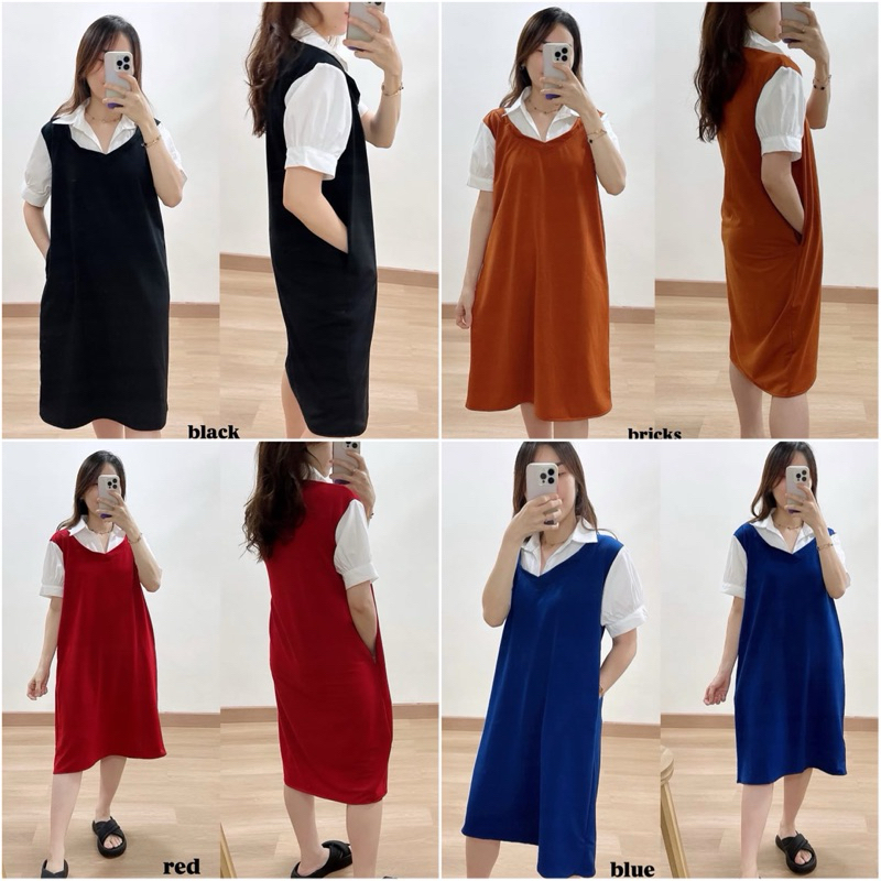 Foria 0135 dress - terusan kaos wanita casual korea
