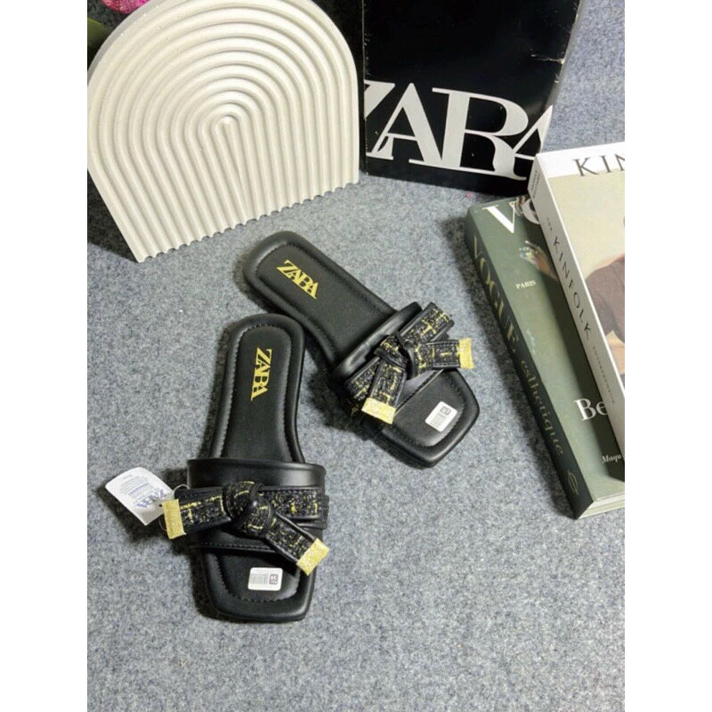 SANDAL SELOP ZARA FLAT PITA RAJUT