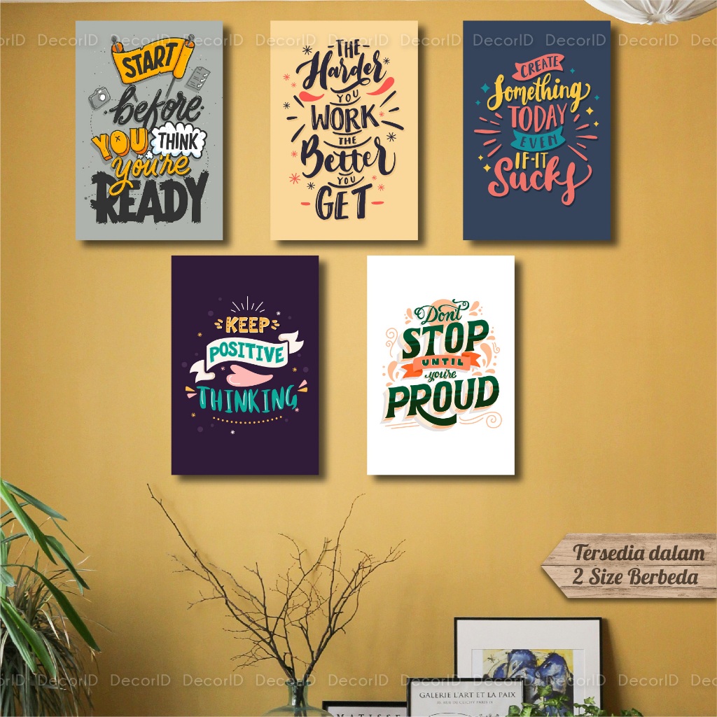 Poster Motivasi Estetik Hiasan Dinding Cafe Wall Decor Kayu Pajangan Dinding Kamar Dekorasi Rumah