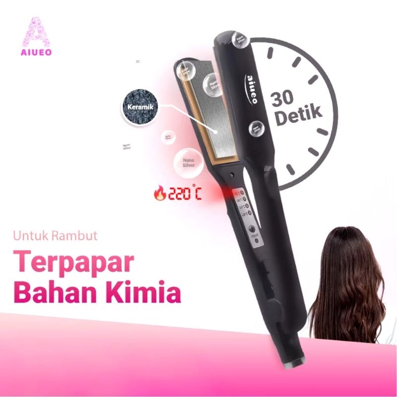 Catokan AIUEO 823 Curly Straight Lurus Keriting Alat Catok Rambut Termurah Grosir