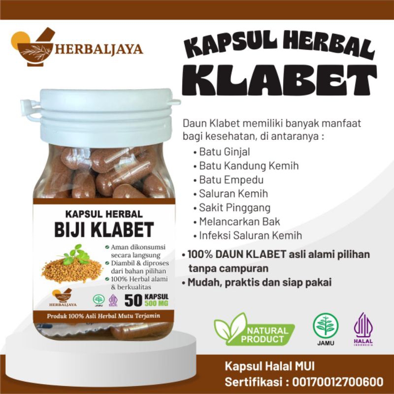 HERBAL JAYA || KAPSUL KLABET || HERBAL ALAMI 100% ORIGINAL || ISI 50 KAPSUL