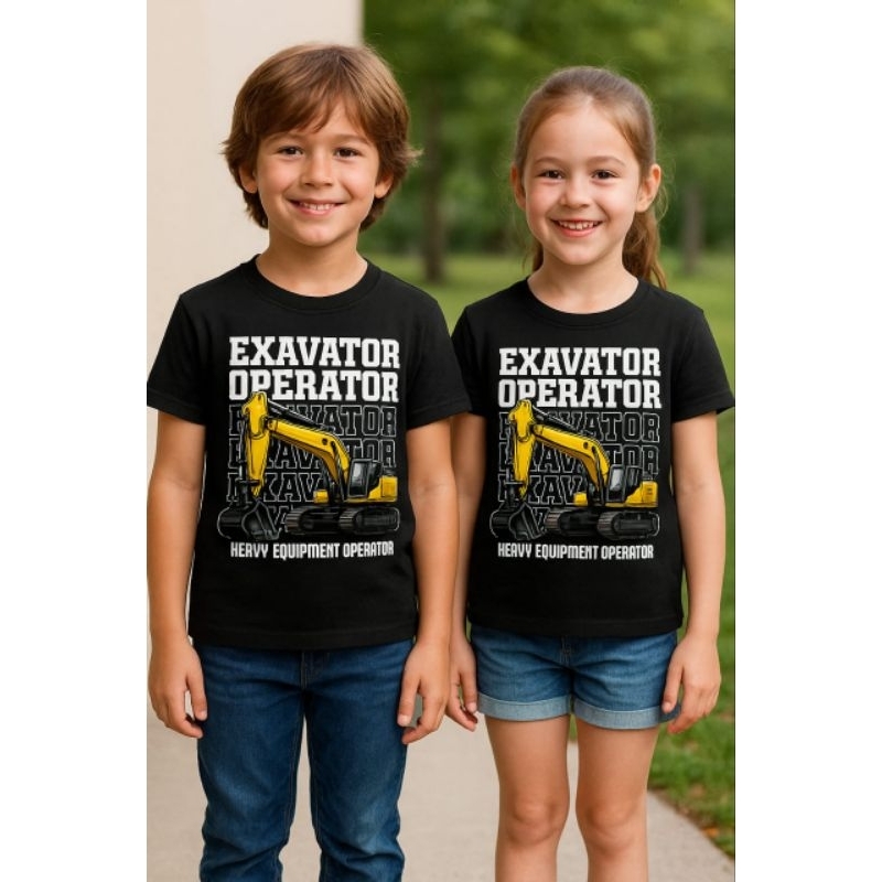 Kaos Excavator Anak Laki Laki Bahan Tebal