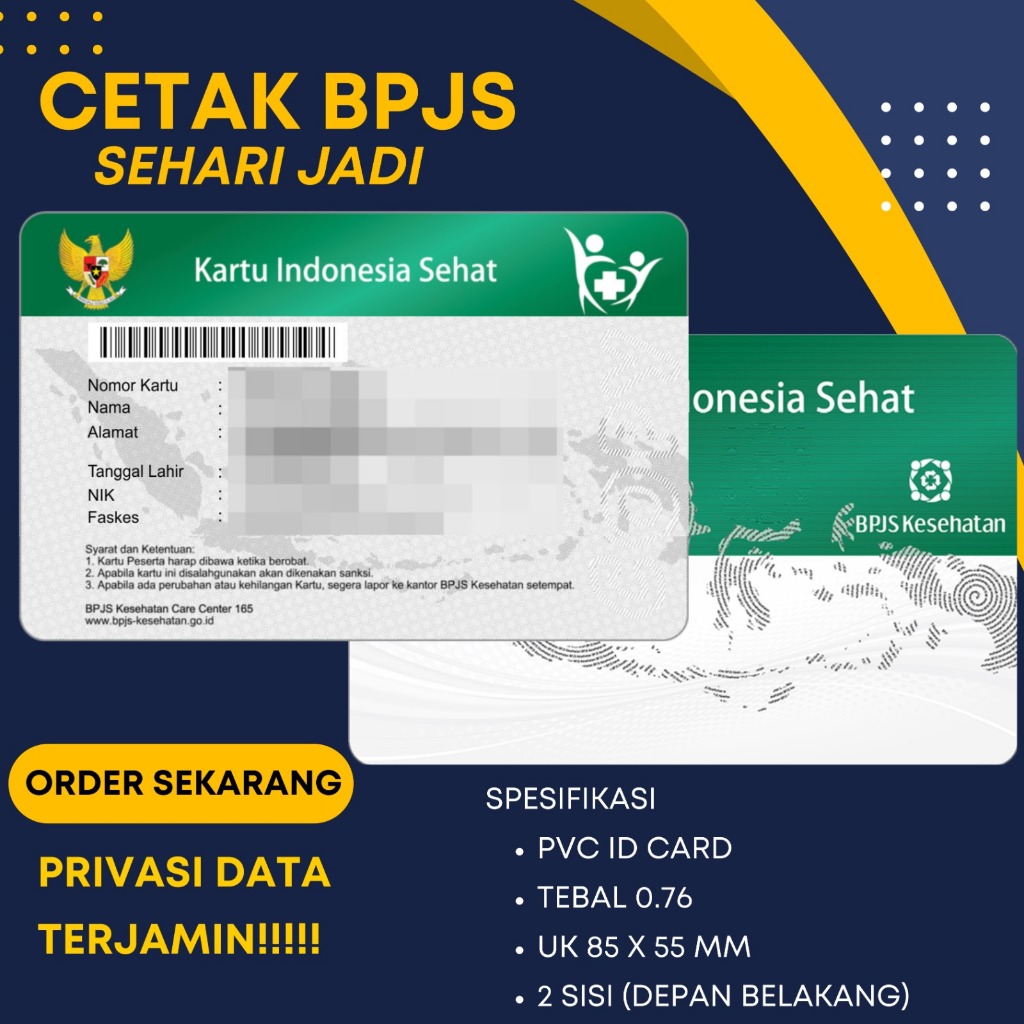 

Cetak ID Card Kartu / Kartu BPJS KIS Bisa Satuan Anti Luntur