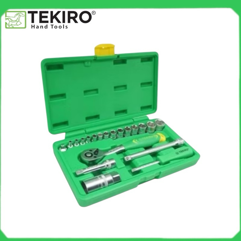 Tekiro kunci sok 21 pcs Shock sock socket mata anak kunci Shock set socket