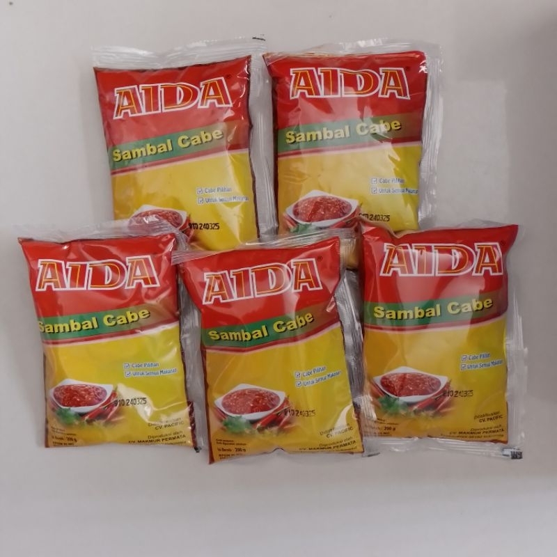 

PAKET HEMAT 5 Pcs Sambal Cabe AIDA / Chili Oil AIDA Original 200g
