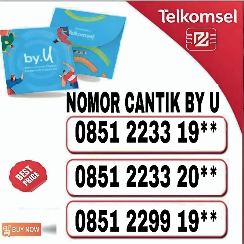 nomor cantik kartu perdana telkomsel by.u 0851 2233 19**