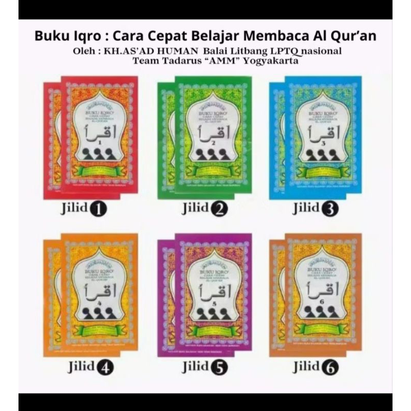 

buku iqro 1 set (terdiri dari iqro 1-6)