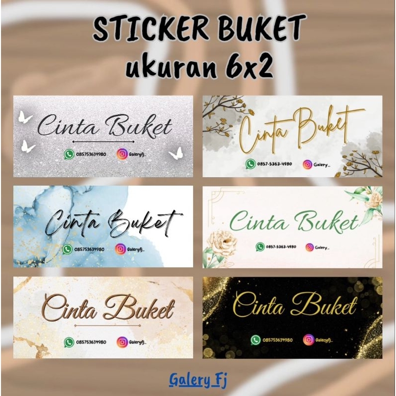 

STICKER BUKET BUNGA / STICKER LABEL BUKET / STICKER BUKET BRAND UKURAN 2x6CM FREE CUTTING [Min. 40Pcs]